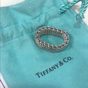 Tiffany & Co. sterling silver mesh ring size 6